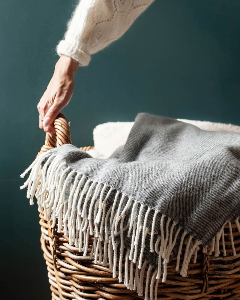 Merino Wool Throw - Grey