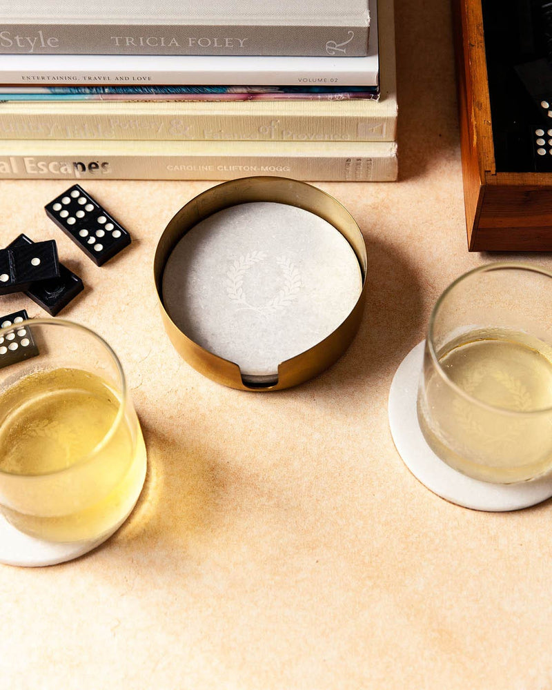 Marble Laurel Coasters