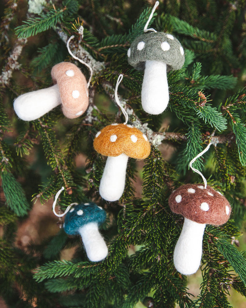 Felted Mushroom Ornament