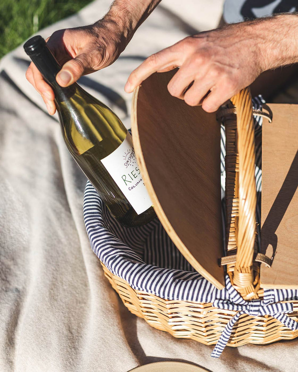 Striped Picnic Basket