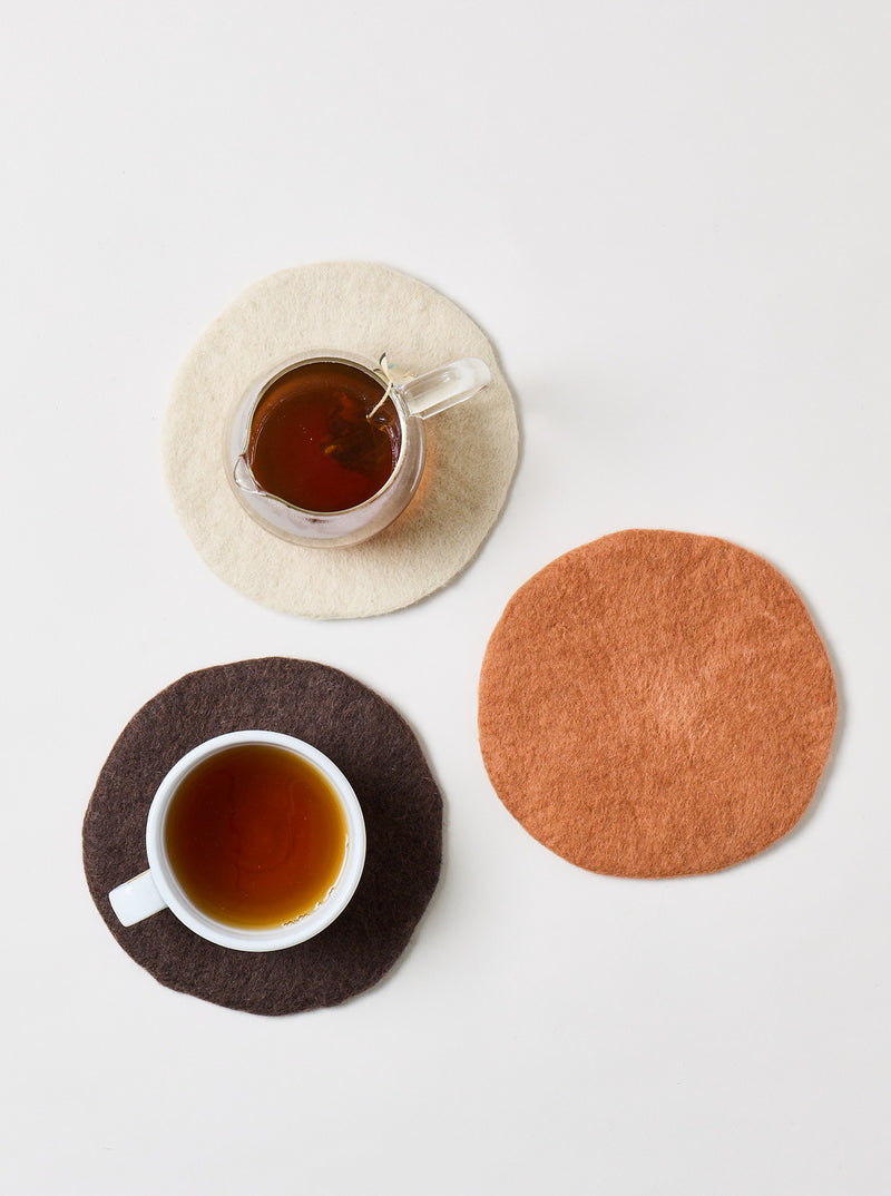 Artisan Felt Pot Pads - Set of 3 - Naturals