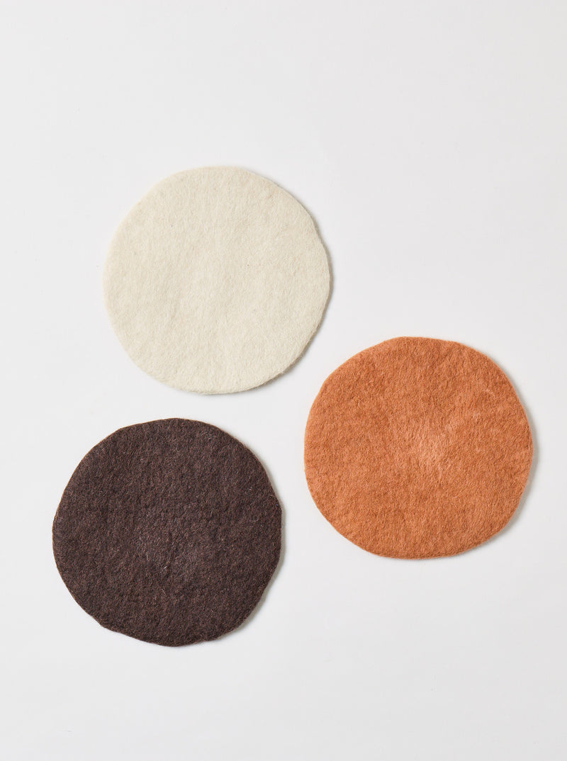 Artisan Felt Pot Pads - Set of 3 - Naturals