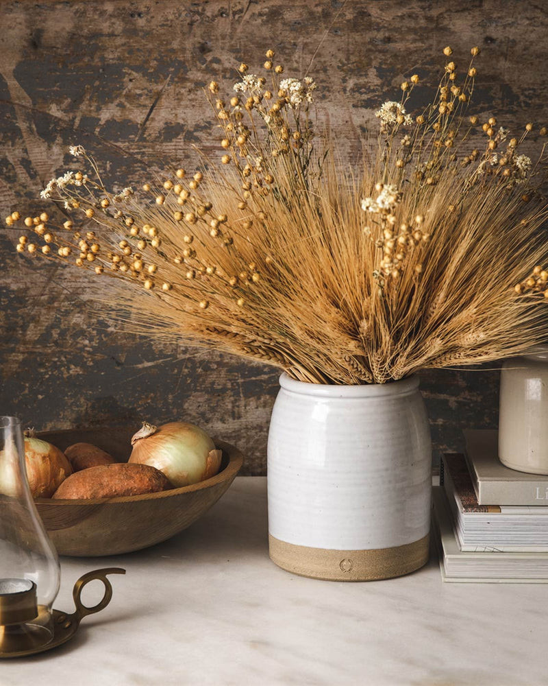 Beehive Crock and Harvest Arrangement