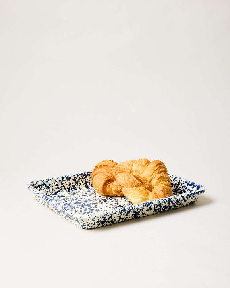 Spatter Enamelware Rectangle Tray