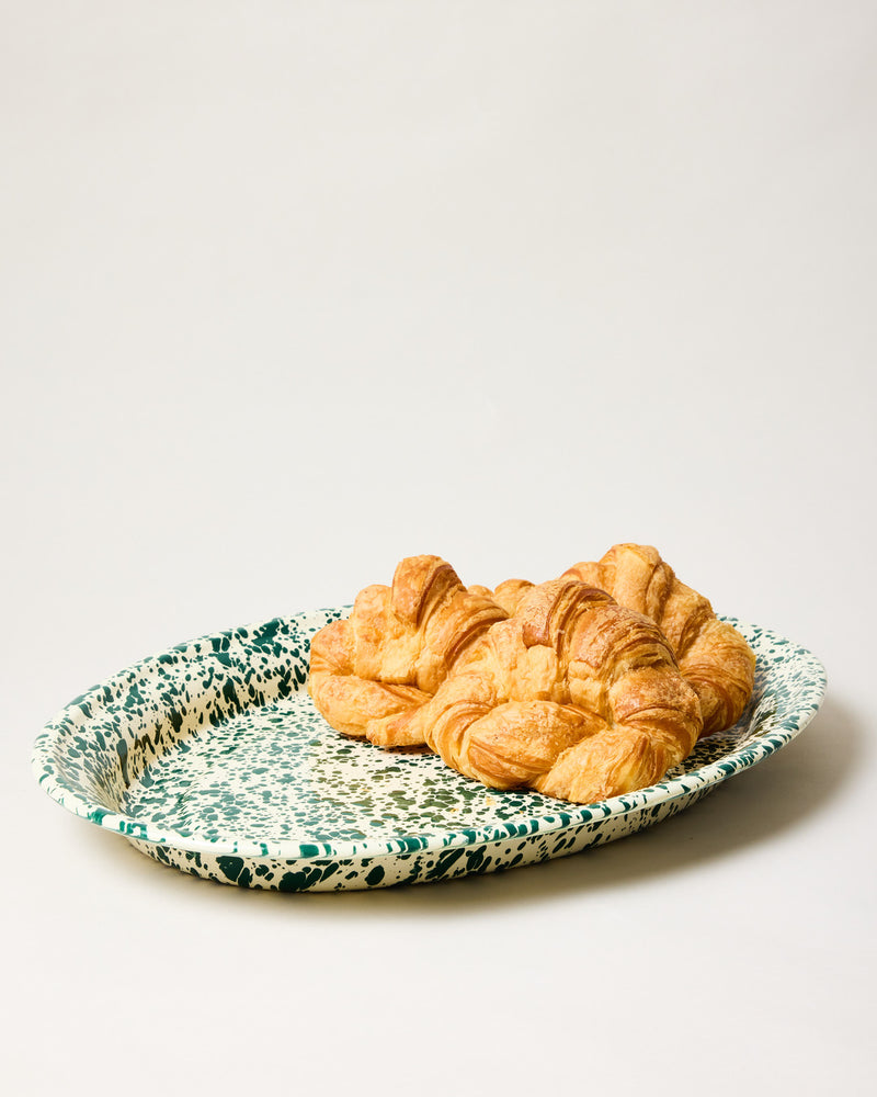 Spatter Enamelware Oval Tray