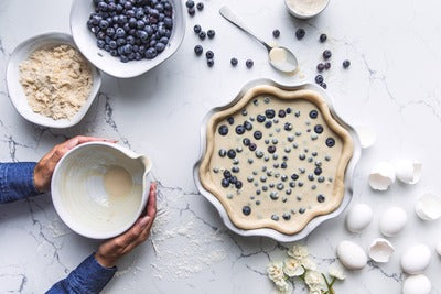 Blueberry Custard Crumble Pie