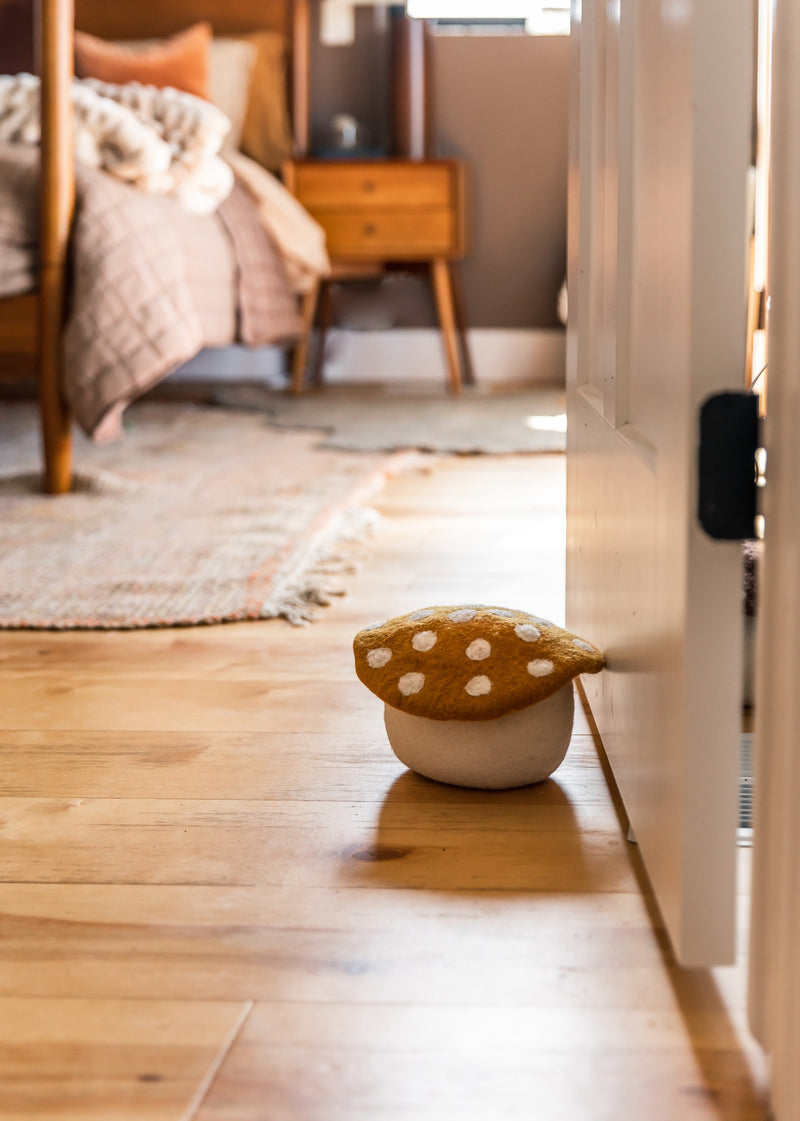 Artisan Felted Mushroom Doorstop