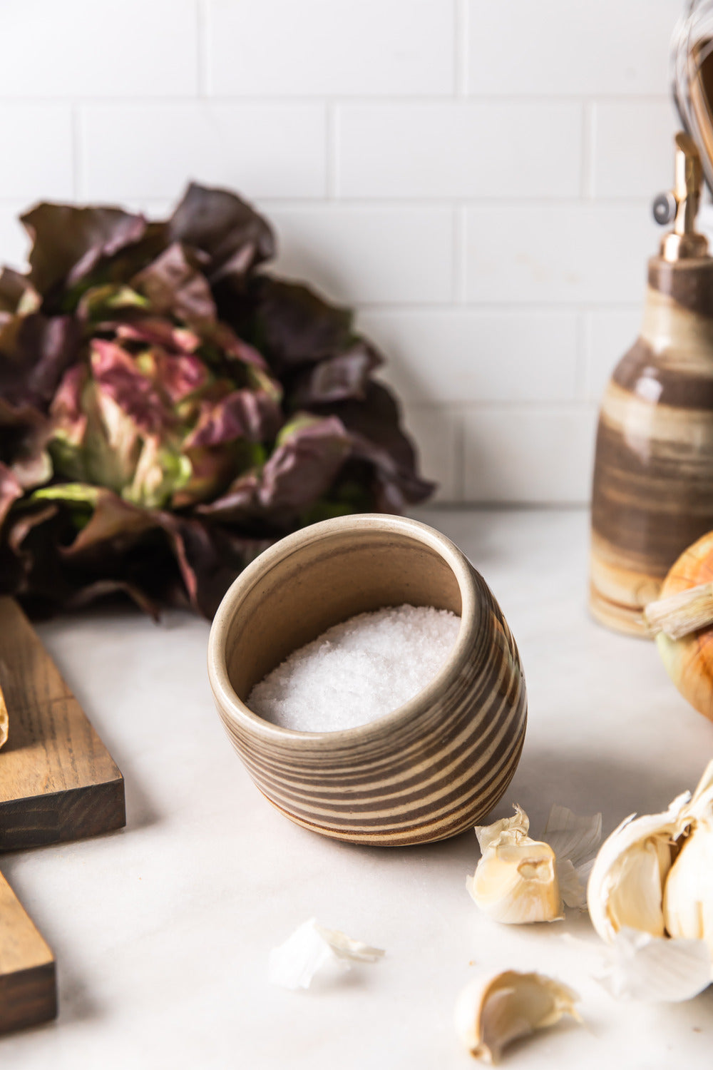 Marbled Stone Salt Cellar