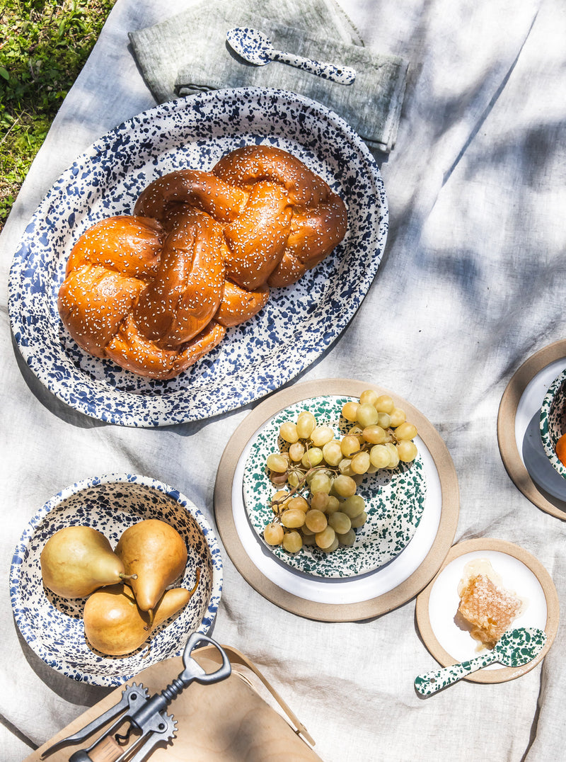 Spatter Enamelware Oval Tray