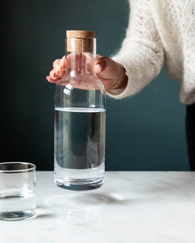 Cork Topped Glass Carafe
