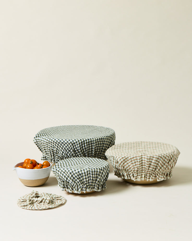 Farmhouse Gingham Bowl Cover Set