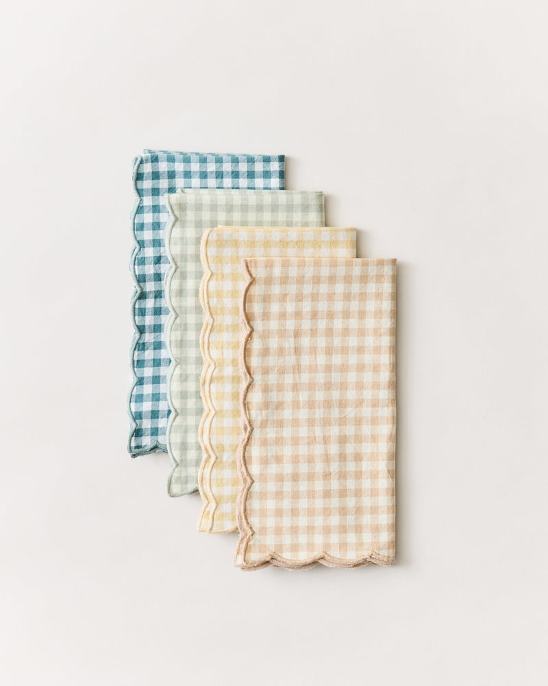Petite Gingham Scalloped Napkins