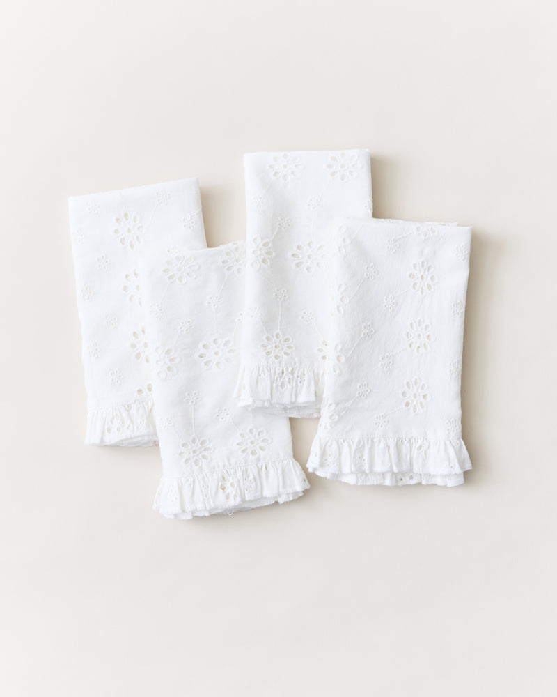 Cottage Eyelet Napkins - White