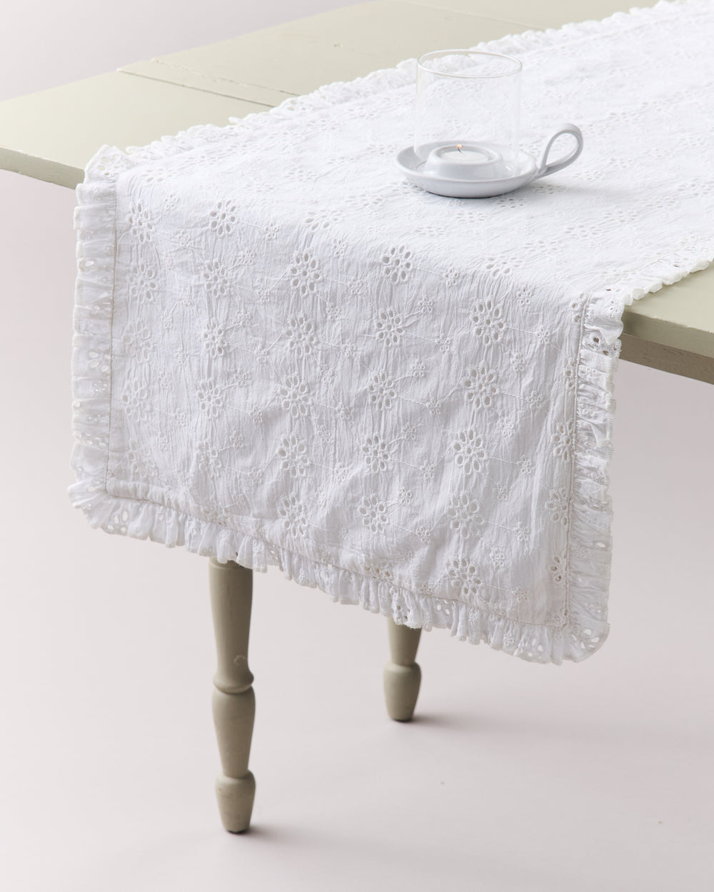 Cottage Eyelet Runner - White