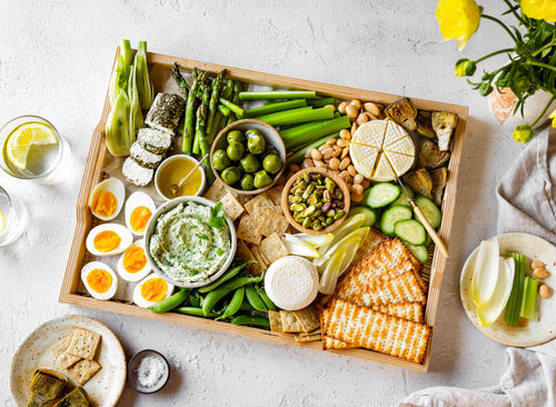 Spring Green Goddess Cheese Board