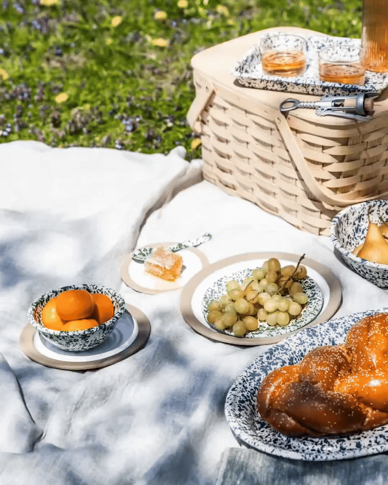 Spatter Enamelware Place Setting