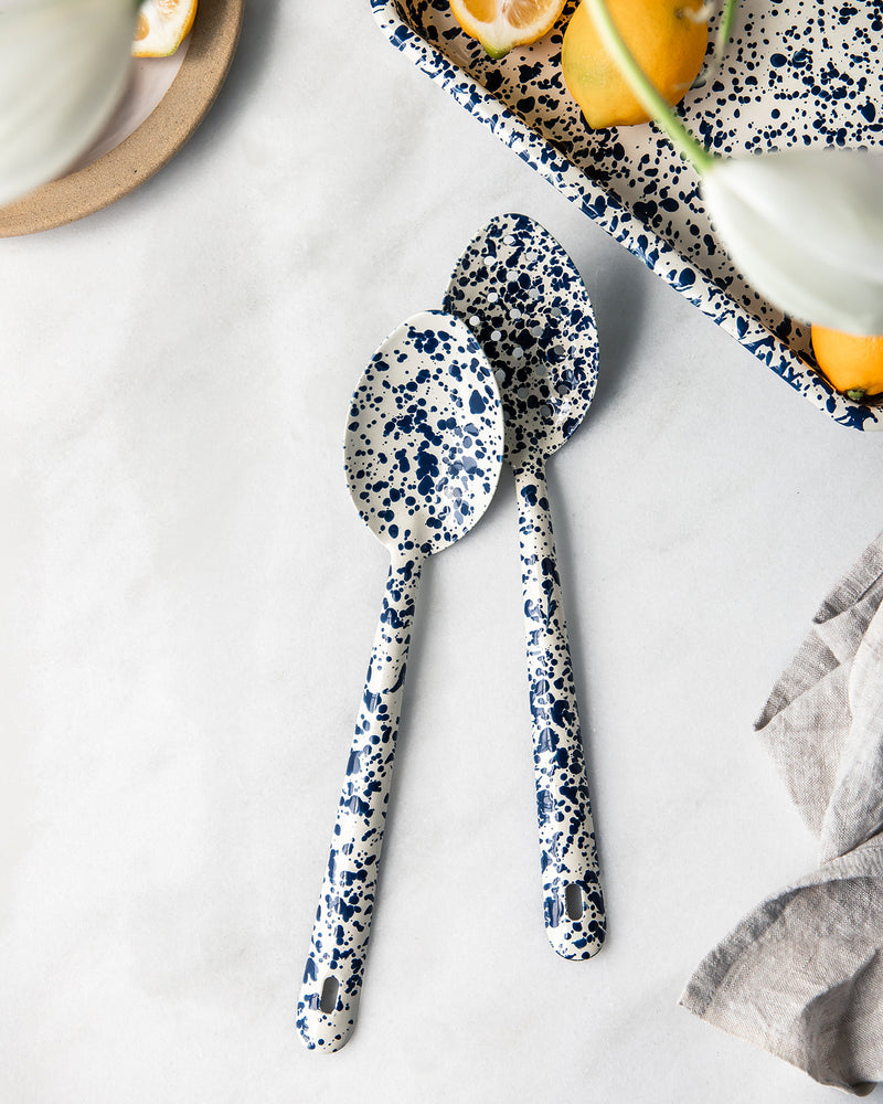 Spatter Enamelware Serving Spoon
