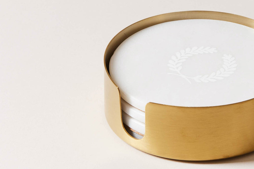 Marble Laurel Coasters