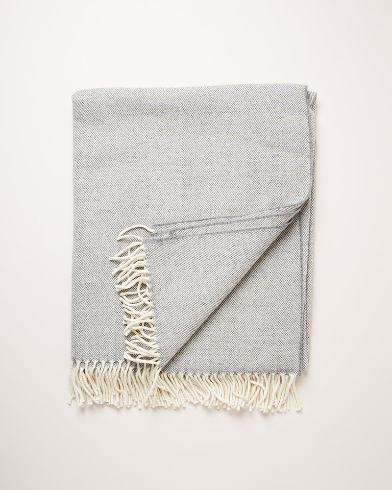 Merino Wool Throw - Grey