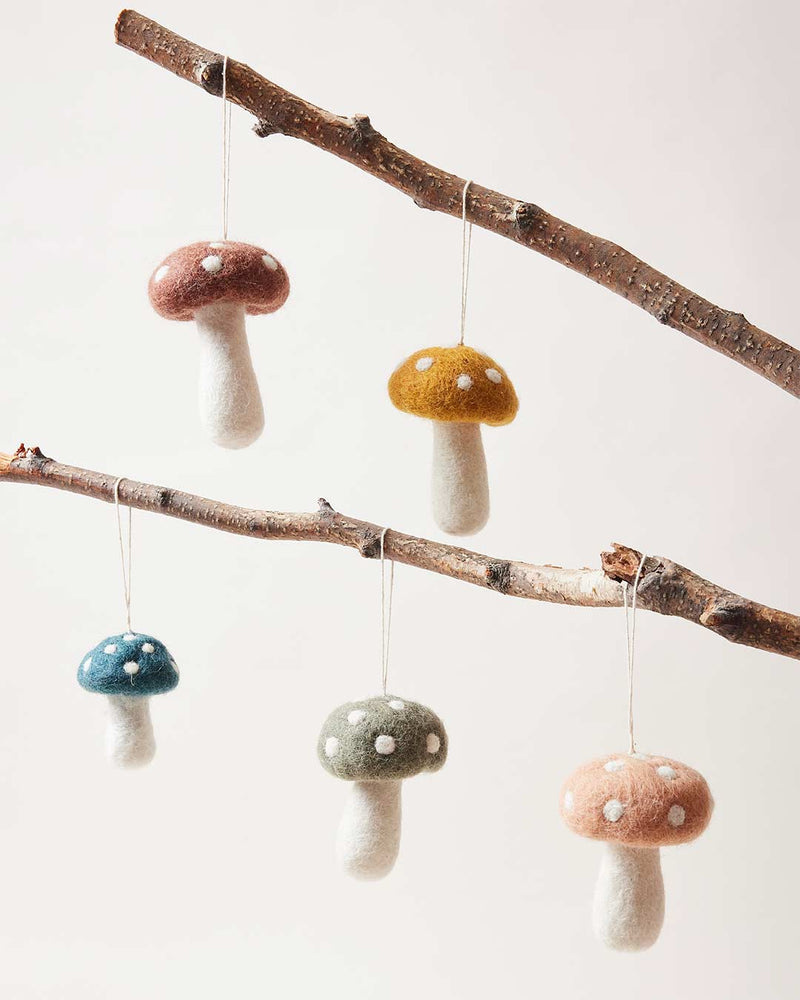 Felted Mushroom Ornament