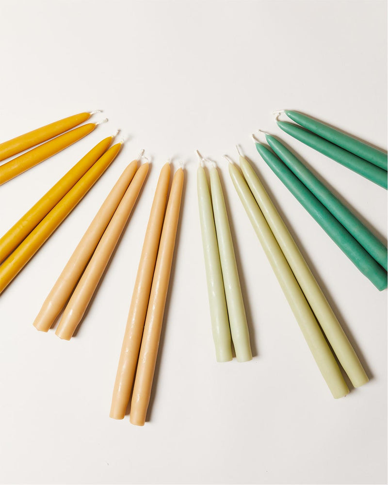 Taper Candles - Greens + Golds